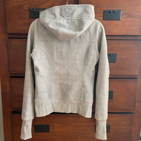 Lululemon Scuba Hoodie Glen Check Polar Cream Silver Slate Size 4 - Picture 3 of 8